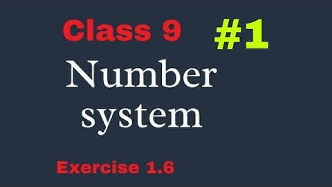 Class 9||Number system||Laws of exponents on real numbers||Exercise 1.6 qn no 1