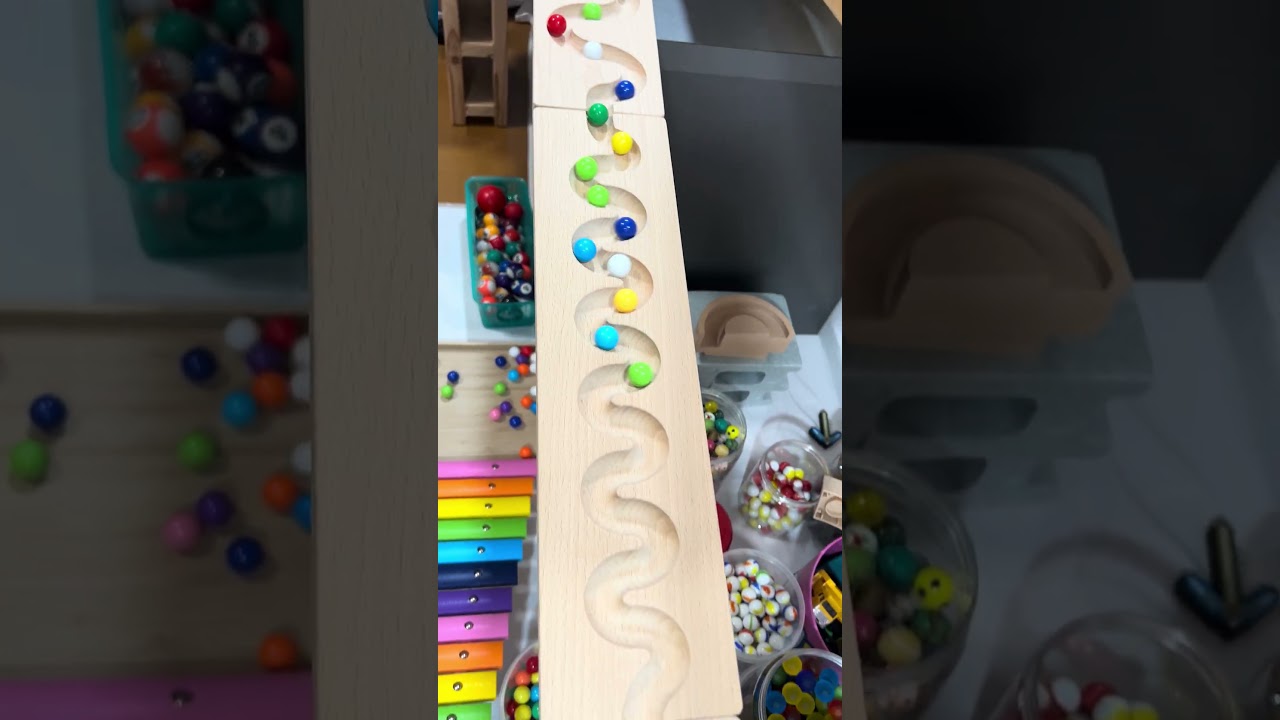 🎶 Endless Wood Track & Rainbow Finish! #marblerun #asmr