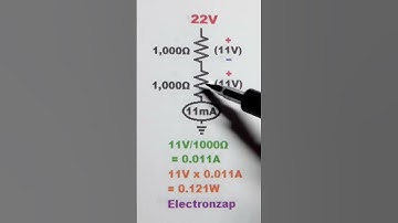 Two 1000 Ohm Resistors In Series With 22 Volts Across Them Math By Electronzap Electronics #howto