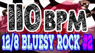 110 BPM - Blues Rock Shuffle #2 - 12/8 Drum Track - Metronome - Drum Beat