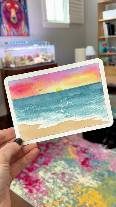 Simple watercolor beach