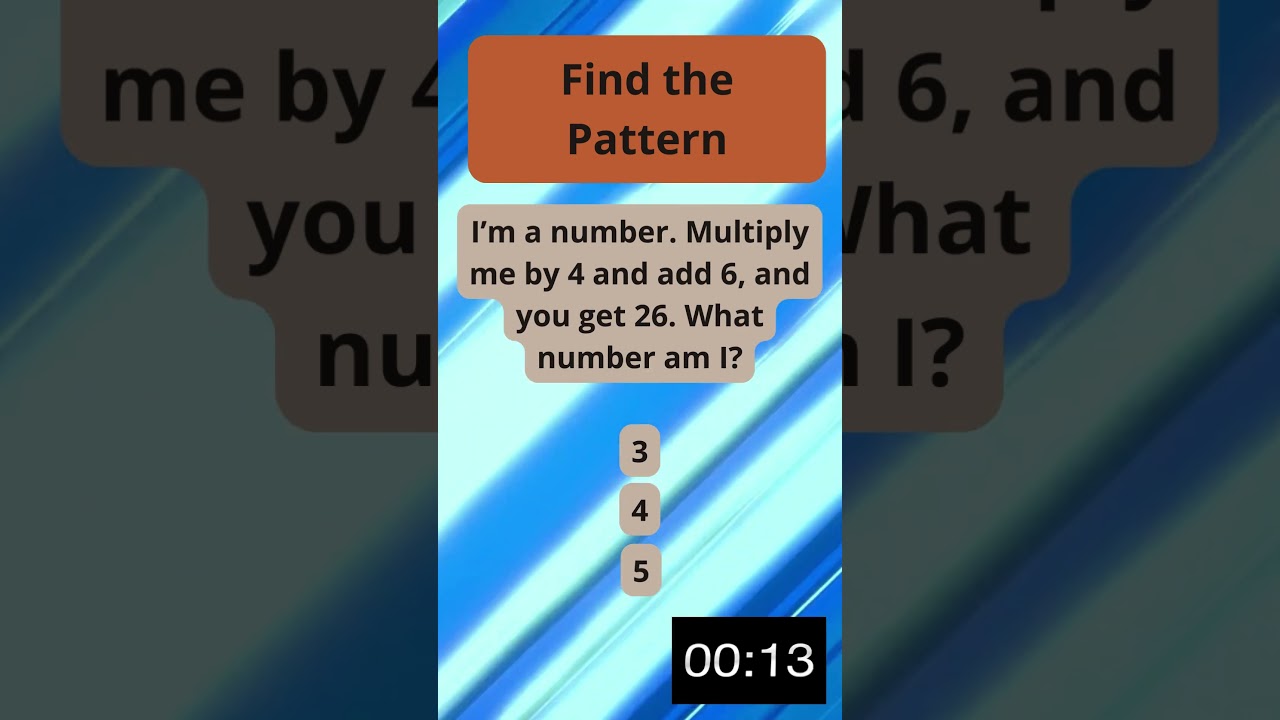 Find the Pattern Math Riddles / Can you spot the pattern in these numbers? / MatematicaBasica