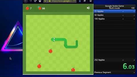 Google Snake speedrun - Standard Multi Mode 25 Apples 20.73