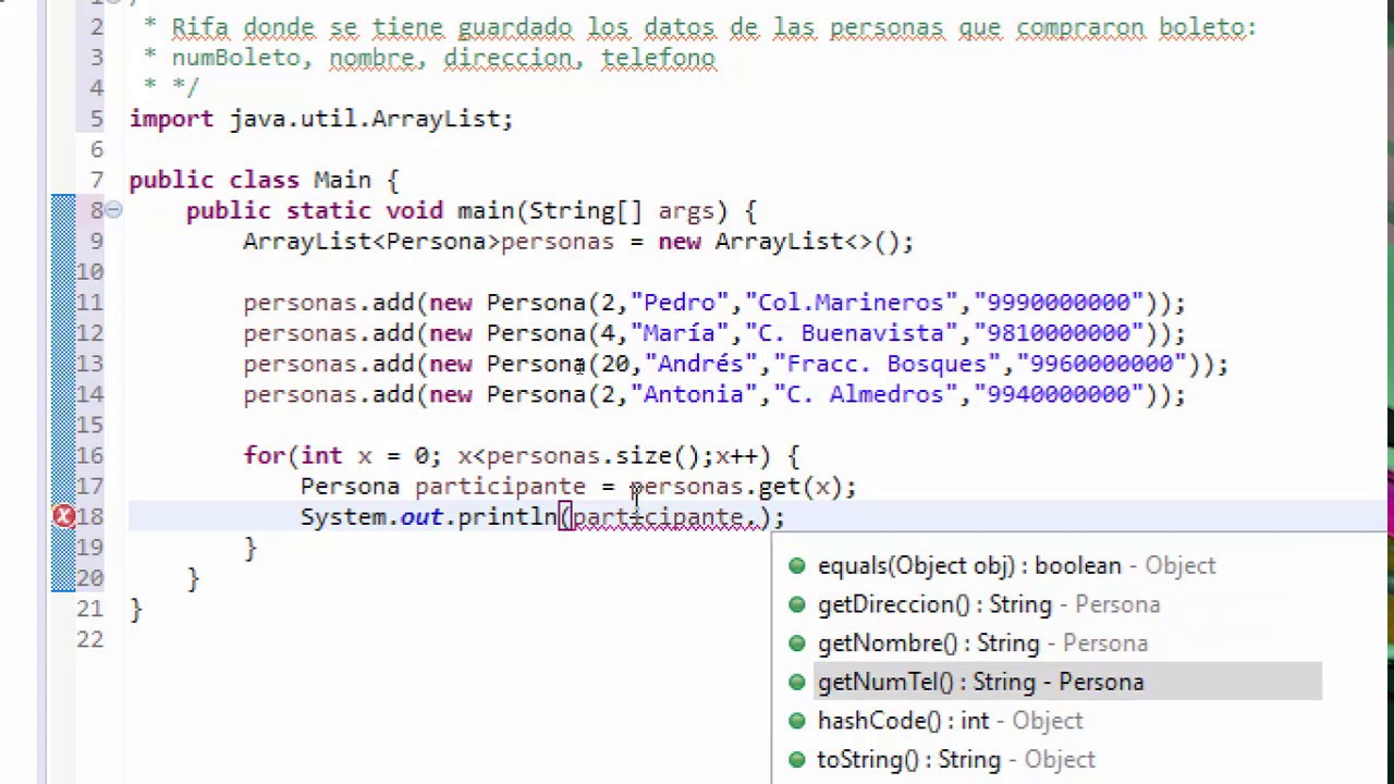 Preguuntame asesoria 3 - ArrayList con objetos (heterogéneros) - YouTube