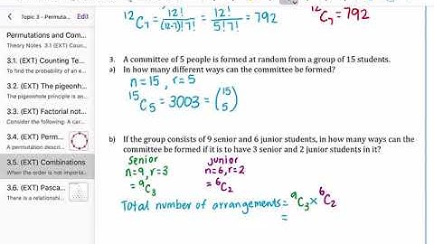 Combinations - Year 11 Mathematics Extension 1