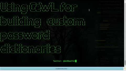CeWL - Custom Dictionary Generation - Kali Linux Tutorial - AmIRootYet - Pranshu Bajpai