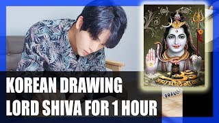 Korean Drawing Lord Shiva for 1 hour