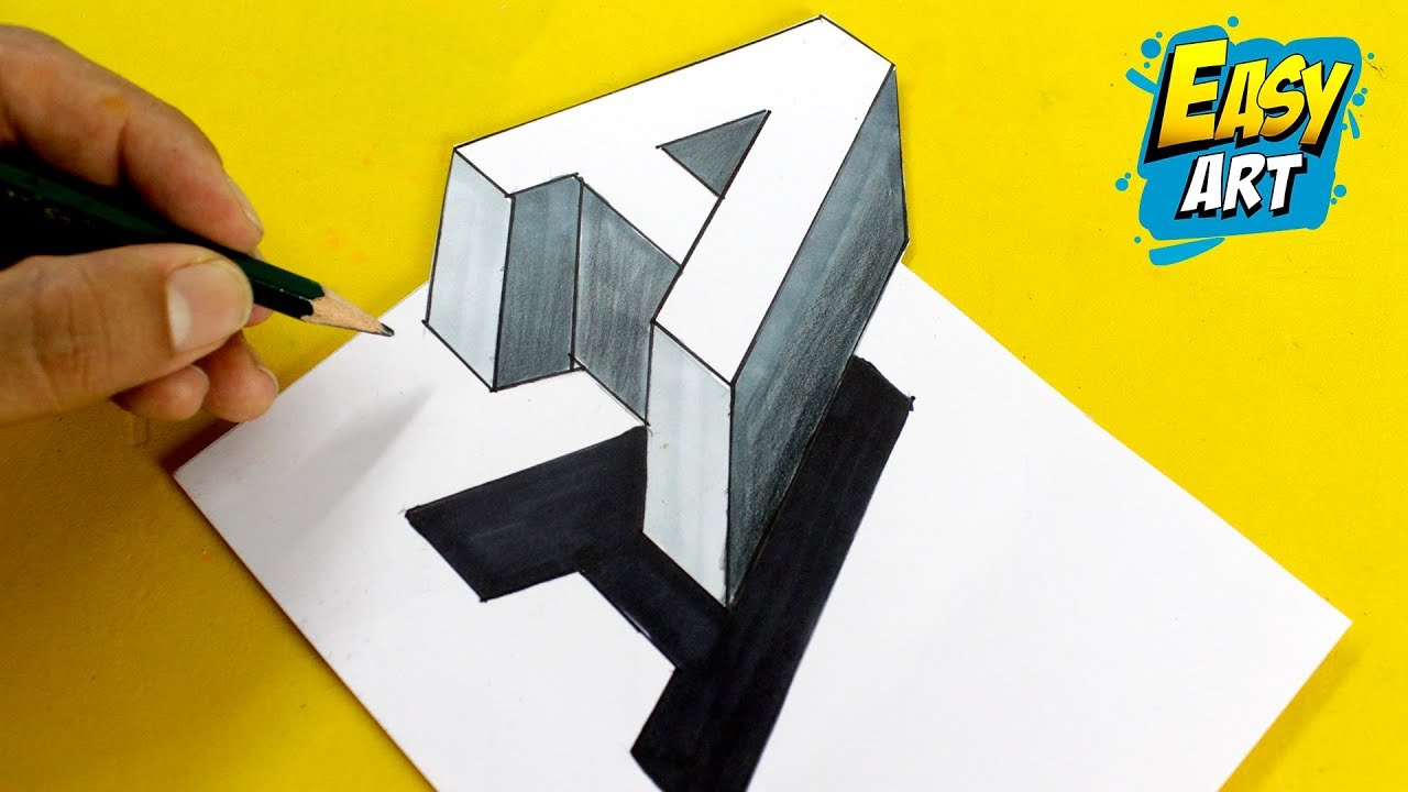 Dibujar Letras En 3d How to Draw 3D Letters A ✓ DRAWING 3D ⭐ Letras Bonitas 3D 🔹 Como Dibujar  Letras a en 3D ▻ Easy Art - YouTube