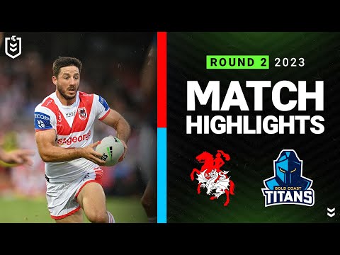 NRL 2023 | Dragons v Titans | Match Highlights