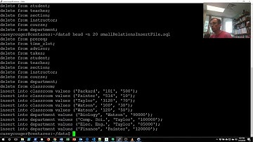 Workflow adding and removing tables in postgresql using the \i command
