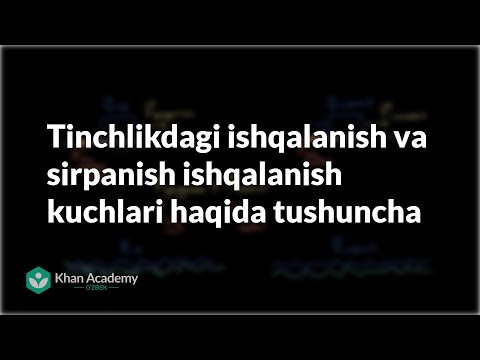 Tinchlikdagi ishqalanish va sirpanish ishqalanish kuchlari haqida tushuncha | Fizika