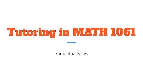 Tutoring for MATH 1061
