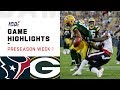 Texans vs. Packers Preseason Week 1 Highlights | NFL 2019