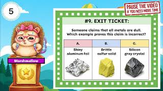 TEKS Science 6th Grade - 6.6C: Classifying Elements by Properties and Uses (Exit Ticket)