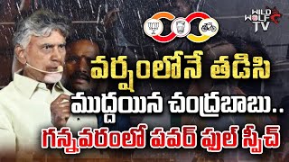 Chandrababu Powerful Speech In Heavy Rain | Gannavaram Prajagalam Public Meeting | Wild Wolf Telugu