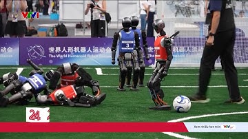 Robot tham gia tranh tài chạy vượt rào, bóng đá, võ thuật, nghệ thuật tại Trung Quốc | VTV24
