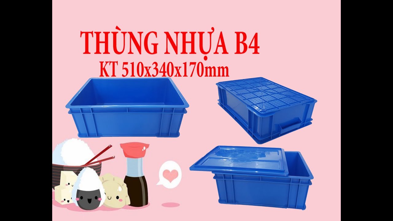 Thùng Nhựa đặc B4 Kt 510x340x170mm Thùng Nhựa Giá Rẻ Youtube