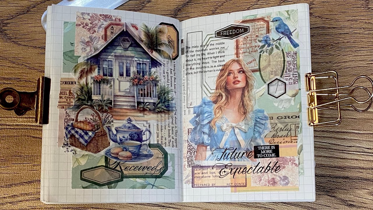 コラージュノート📓📔をめくりますヽ(*＾ω＾*)ﾉ✨#コラージュ#コラージュ#ティーム