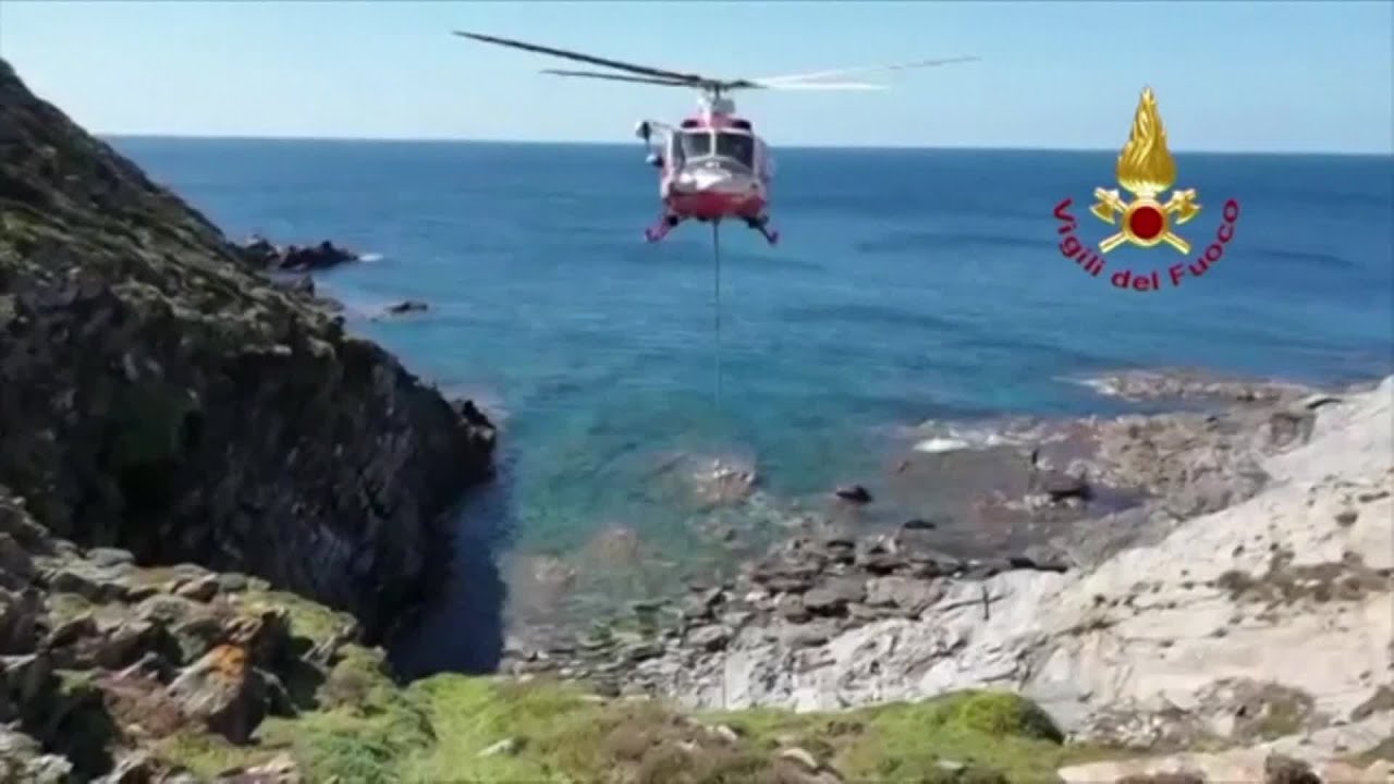 Cow rescued by helicopter - YouTube
