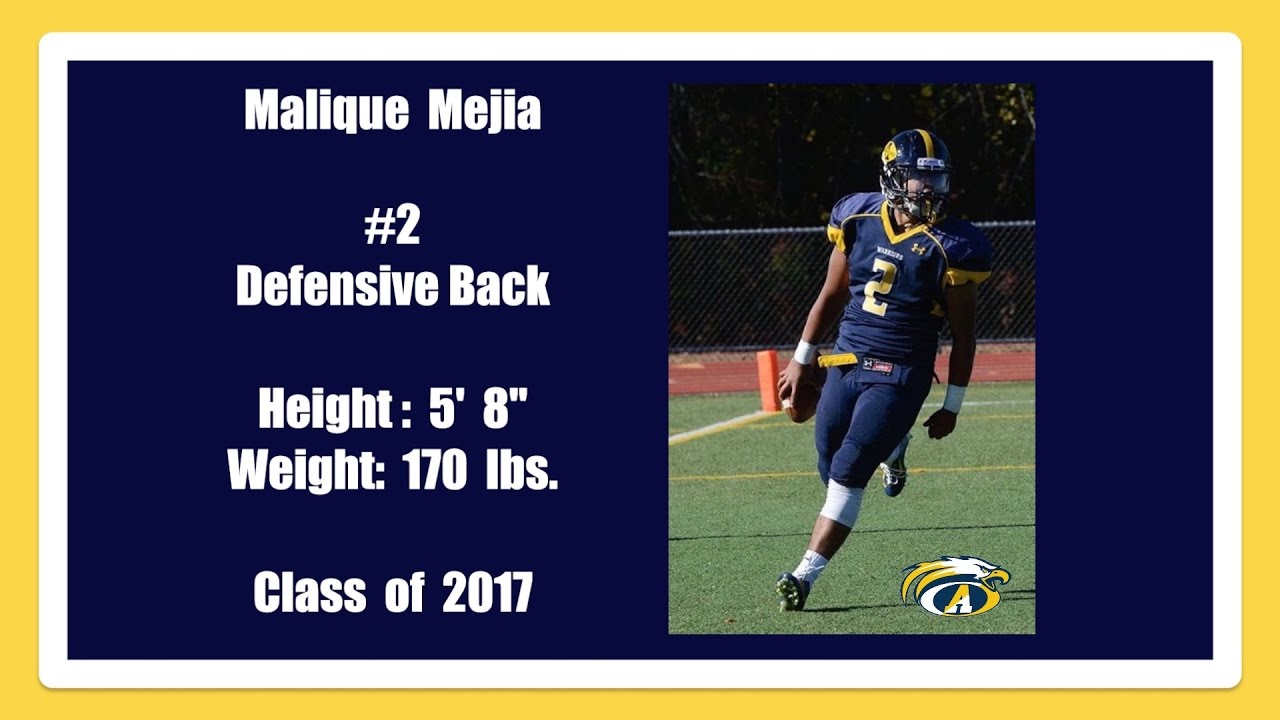 2016 Andover High Football #2 Malique Mejia
