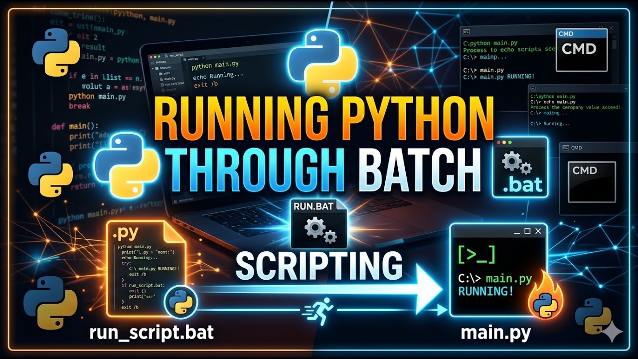 Running python with batch scripting - YouTube