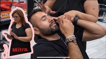 Getting my eyebrows threaded for the first time.