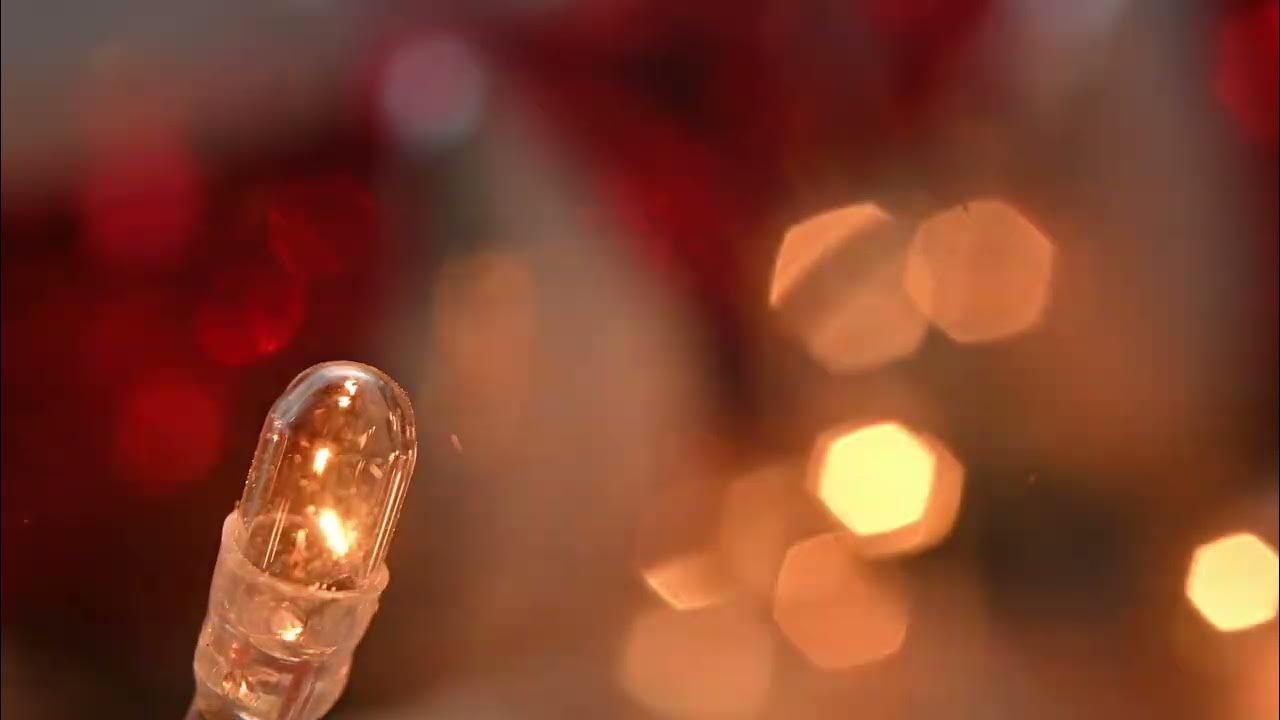 Christmas lights blinking. Macro close up. Creative New year