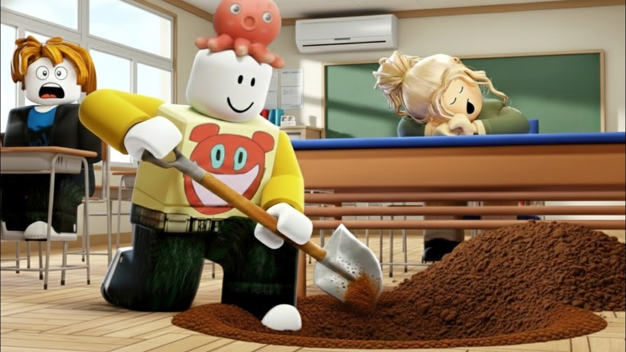 学校に穴を掘って逃げてサボるロブロックス【 Roblox 】