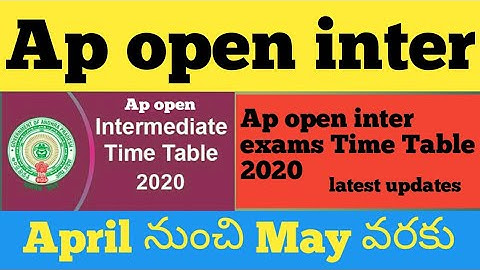 Ap open inter// Exams Time table 2020/ /Aposs Exams time table //SyR Education