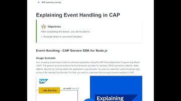 SAP BTP : Event Handling in CAP : Learning Journey Unit 4.1