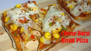 Cheese Burst Pizza | Leftover Sandwich Bread | Bread Cheese Burst Pizza | Cheese Burst Bread Pizza|