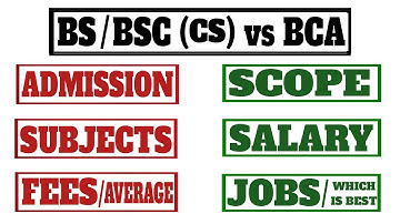 BSCS vs BCA | BSc Computer Science vs BCA | VS SERIES