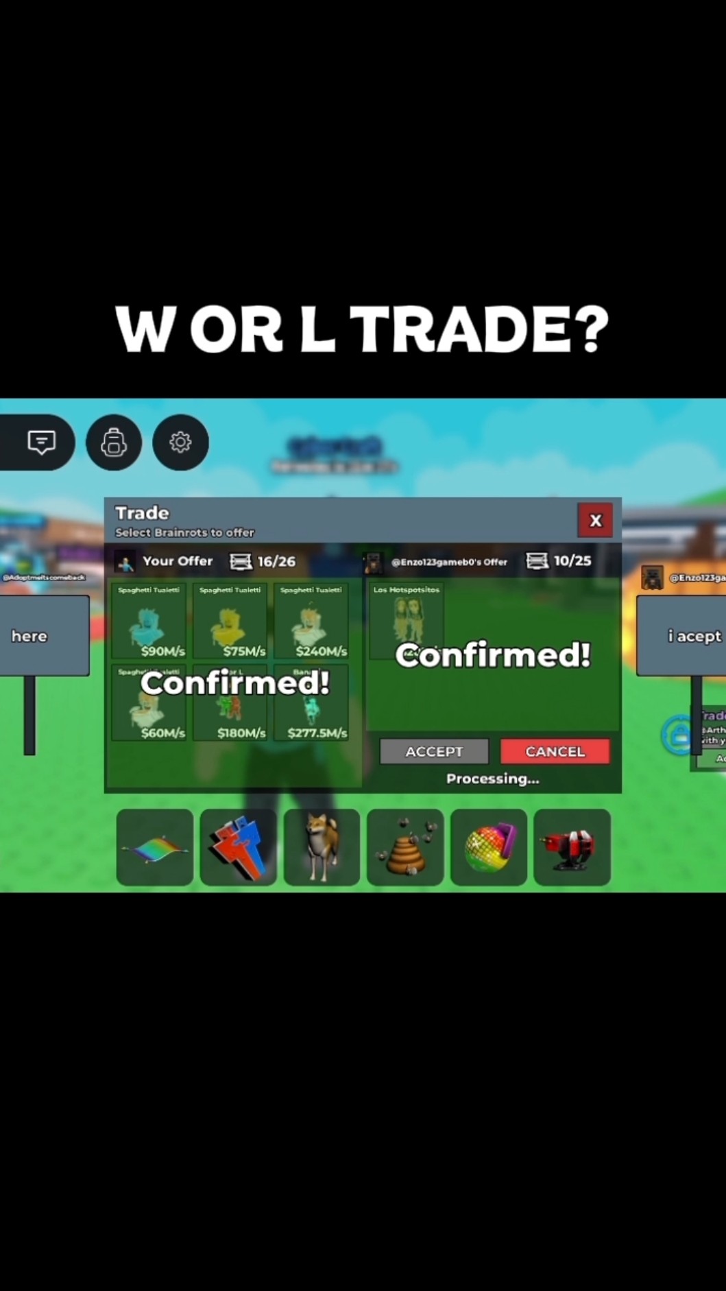 Los hotspotitos ? W OR L trade? | Lozri | #roblox #rblx
