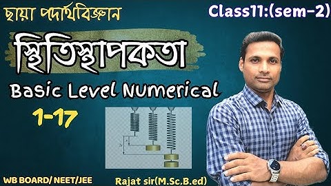 স্থিতিস্থাপকতা | Elasticity | Basic Level Numerical solution |1-17| Chhaya prakashani | Class11Sem 2