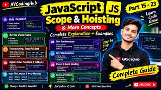 JavaScript Complete Tutorial in Hindi 🔥 this Keyword, Arrow Functions, DOM, Events & More Part 15–22