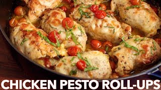 Chicken Pesto Roll-Ups Recipe - Easy Stuffed Chicken