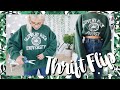 THRIFT FLIP CLOTHES NO SEW | transforming oversized clothing + thrift flip jeans