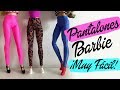 Cómo hacer un PANTALÓN o LEGGINS para Barbie ¡Muy fácil! Ropa para muñecas