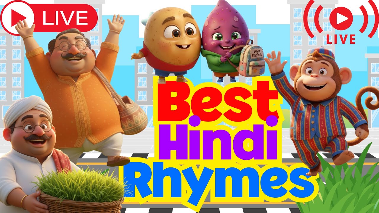 Live Hindi Rhymes for Kids 👶 | मजेदार नर्सरी कविताएँ LIVE | Smart Steps Classes