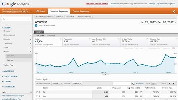 Where to View Mobile Traffic to Your Web Site in Google Analytics