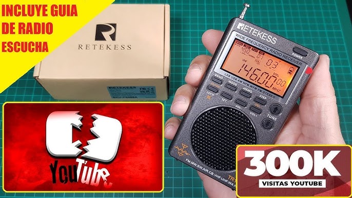Retekess Radio de onda corta TR111, radio de bolsillo con Bluetooth, AM FM  SW VHF WB Radio con control de aplicación, TF, grabación, reloj, alarma
