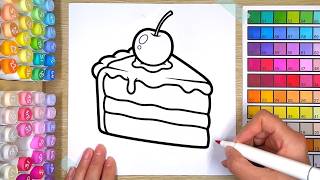 Rainbow Layer Cake Coloring 🌈🎂 | ASMR Calm Coloring