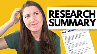 UX Research Summary - from documentation to portfolio