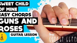 Video thumbnail of "Sweet Child Of Mine Easy Chords | Easy Guns N Roses Songs To Play On Guitar"