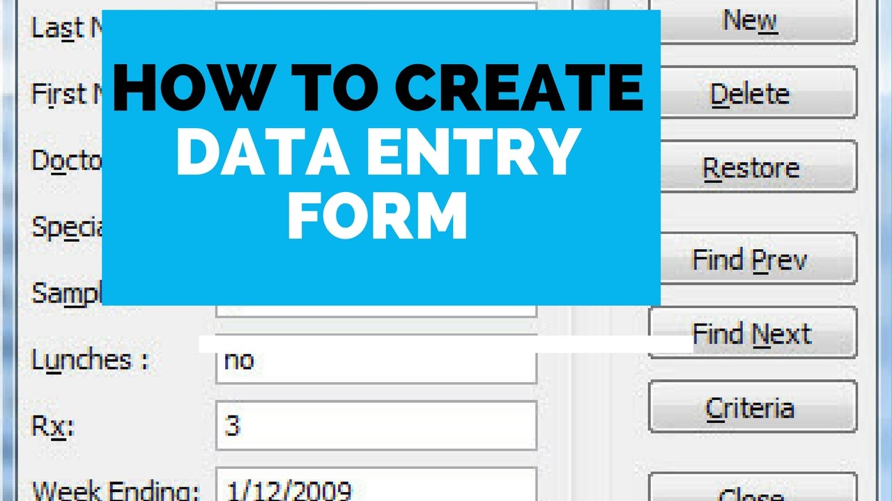 Excel data entry form sample