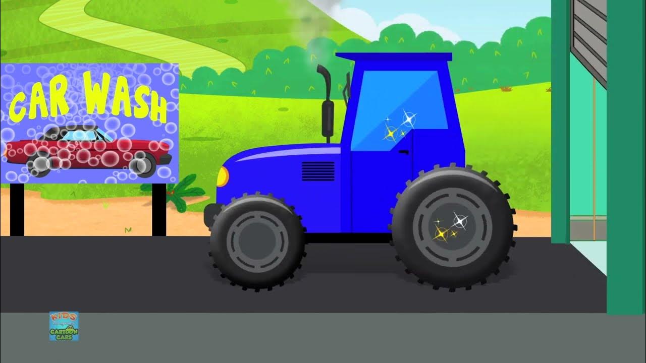 Tractor Car Wash, Car Cartoon Video For Kids YouTube