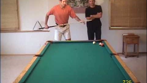 Pool and billiards frozen-throw-down-rail proposition shot, from VEPS V (NV B.91)