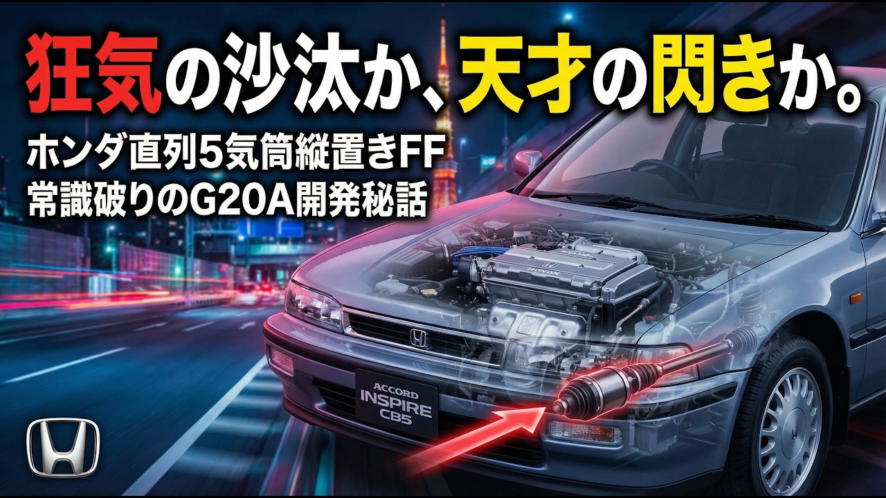 ホンダの狂気FFなのに縦置き直列5気筒？常識外れの名機「G20A」開発全史