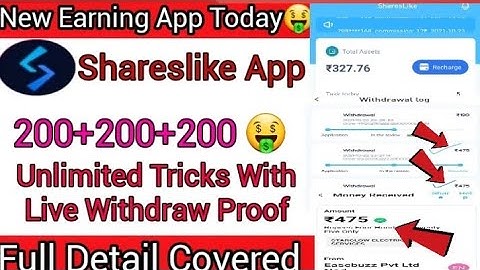 Shareslike App||Shareslike App Se Paise Kaise Kamaye||Shareslike App Full Process||200+200 Unlimited