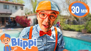 Blippi's Pool Day Fun | Blippi 30 MINS | Moonbug Kids - Fun Stories and Colors